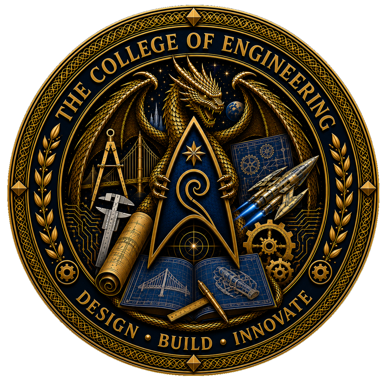 The College of Engineering seal — motto: Design · Build · Innovate